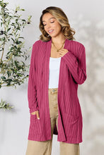 Load image into Gallery viewer, Chilly Days & Nights Ribbed Open Front Cardigan with Pockets (multiple color options)
