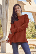 Load image into Gallery viewer, Hand In Hand Ribbed Round Neck Long Sleeve Knit Top (multiple color options)