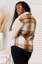 Load image into Gallery viewer, Maple Latte Plaid Print Dropped Shoulder Shirt