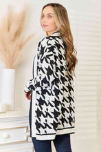 Load image into Gallery viewer, She's a Go Getter Houndstooth Open Front Longline Cardigan