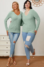 Load image into Gallery viewer, All You Ever Wanted Ribbed V-Neck Long Sleeve Top (multiple color options)