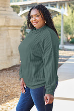 Load image into Gallery viewer, Blissful Basics Ribbed Exposed Seam Mock Neck Knit Top (2 color options)