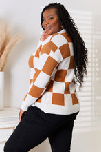 Load image into Gallery viewer, Her Checkered Past Button-Up V-Neck Dropped Shoulder Cardigan