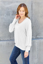 Load image into Gallery viewer, Basic Flare V-Neck Lantern Sleeve Top (multiple color options)