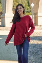 Load image into Gallery viewer, Basic Update Ribbed Round Neck Long Sleeve Knit Top (multiple color options)
