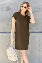 Load image into Gallery viewer, Basic, But Cute Round Neck Short Sleeve Dress with Pockets (multiple color options)