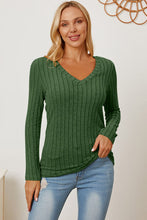 Load image into Gallery viewer, All You Ever Wanted Ribbed V-Neck Long Sleeve Top (multiple color options)