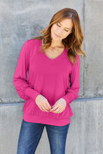 Load image into Gallery viewer, Basic Flare V-Neck Lantern Sleeve Top (multiple color options)