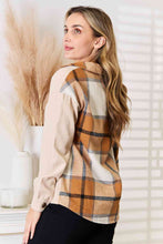 Load image into Gallery viewer, Maple Latte Plaid Print Dropped Shoulder Shirt