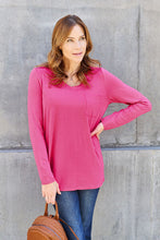 Load image into Gallery viewer, Everyday Happiness V-Neck Long Sleeve Top (multiple color options)