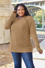 Load image into Gallery viewer, Hand In Hand Ribbed Round Neck Long Sleeve Knit Top (multiple color options)