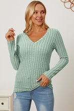 Load image into Gallery viewer, All You Ever Wanted Ribbed V-Neck Long Sleeve Top (multiple color options)