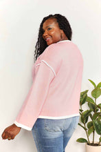 Load image into Gallery viewer, Feeling Cute Contrast Detail Dropped Shoulder Knit Top