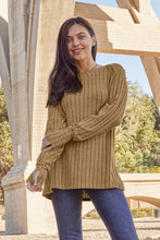 Load image into Gallery viewer, Hand In Hand Ribbed Round Neck Long Sleeve Knit Top (multiple color options)