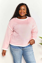 Load image into Gallery viewer, Feeling Cute Contrast Detail Dropped Shoulder Knit Top