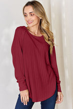 Load image into Gallery viewer, Everyday Basic Ribbed Round Neck Slit Top (multiple color options)