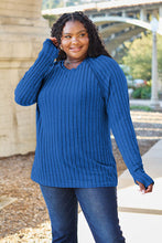 Load image into Gallery viewer, Hand In Hand Ribbed Round Neck Long Sleeve Knit Top (multiple color options)