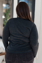 Load image into Gallery viewer, Alpine Raw Edge Long Sleeve Tee in Charcoal