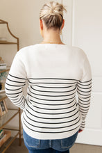 Load image into Gallery viewer, Be Still V-Neck Striped Sweater