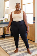 Load image into Gallery viewer, JUDY BLUE Hilary Side Fringe Skinny Jegging In Black