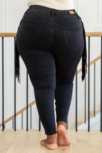 Load image into Gallery viewer, JUDY BLUE Hilary Side Fringe Skinny Jegging In Black