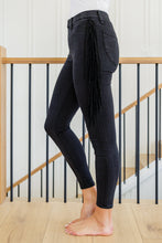 Load image into Gallery viewer, JUDY BLUE Hilary Side Fringe Skinny Jegging In Black