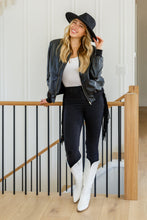 Load image into Gallery viewer, JUDY BLUE Hilary Side Fringe Skinny Jegging In Black