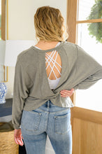 Load image into Gallery viewer, Brianne Long Sleeve Solid Knit Open Back Top In Olive