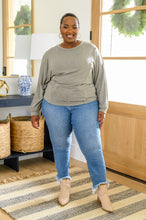 Load image into Gallery viewer, Brianne Long Sleeve Solid Knit Open Back Top In Olive