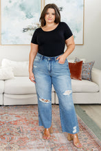 Load image into Gallery viewer, JUDY BLUE Nora High Rise Rigid Magic Destroy Slim Straight Jeans