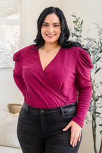 Load image into Gallery viewer, Take Me Out Faux Wrap Bodysuit In Magenta