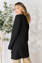 Load image into Gallery viewer, Comfort On Her Mind Ribbed Round Neck Long Sleeve Slit Top (multiple color options)