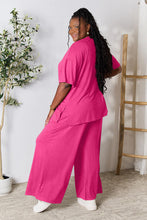 Load image into Gallery viewer, All About Comfort Round Neck Slit Top and Pants Set (multiple color options)