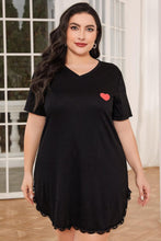 Load image into Gallery viewer, Classic Cuddles Lace Trim V-Neck Short Sleeve Night Dress
