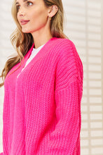 Load image into Gallery viewer, Cross My Heart Rib-Knit Open Front Drop Shoulder Cardigan