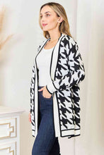 Load image into Gallery viewer, She's a Go Getter Houndstooth Open Front Longline Cardigan