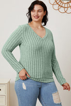 Load image into Gallery viewer, All You Ever Wanted Ribbed V-Neck Long Sleeve Top (multiple color options)
