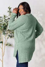 Load image into Gallery viewer, Comfort On Her Mind Ribbed Round Neck Long Sleeve Slit Top (multiple color options)