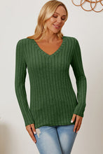 Load image into Gallery viewer, All You Ever Wanted Ribbed V-Neck Long Sleeve Top (multiple color options)
