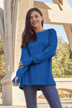 Load image into Gallery viewer, Hand In Hand Ribbed Round Neck Long Sleeve Knit Top (multiple color options)
