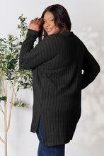 Load image into Gallery viewer, Comfort On Her Mind Ribbed Round Neck Long Sleeve Slit Top (multiple color options)