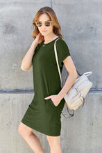 Load image into Gallery viewer, Basic, But Cute Round Neck Short Sleeve Dress with Pockets (multiple color options)