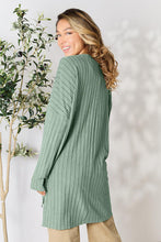 Load image into Gallery viewer, Comfort On Her Mind Ribbed Round Neck Long Sleeve Slit Top (multiple color options)