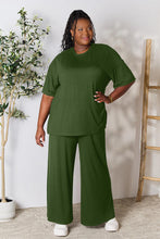 Load image into Gallery viewer, All About Comfort Round Neck Slit Top and Pants Set (multiple color options)
