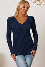 Load image into Gallery viewer, All You Ever Wanted Ribbed V-Neck Long Sleeve Top (multiple color options)