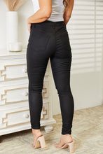 Load image into Gallery viewer, Wrenley High Rise Black Coated Ankle Skinny Jeans by Kancan