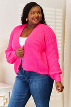 Load image into Gallery viewer, Cross My Heart Rib-Knit Open Front Drop Shoulder Cardigan