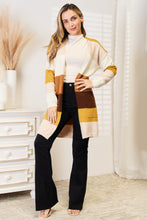 Load image into Gallery viewer, Pumpkin Swirl Color Block Dropped Shoulder Cardigan