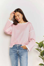 Load image into Gallery viewer, Feeling Cute Contrast Detail Dropped Shoulder Knit Top