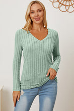 Load image into Gallery viewer, All You Ever Wanted Ribbed V-Neck Long Sleeve Top (multiple color options)